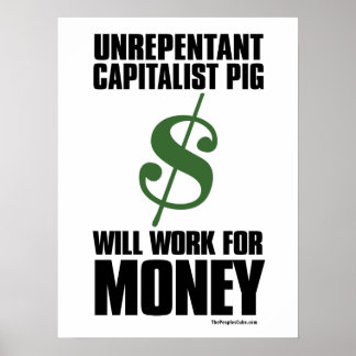 Kapitalistisches Schwein - Dollar-Zeichen: Protest Poster