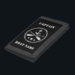 Kapitän Anker und trägt Ihren Namen oder Schiffsna Tri-fold Geldbeutel<br><div class="desc">Kapselt Anker & Oars mit Ihrem Individuelle Name oder Bootsnamen auf dieser Dreifach-Tasche aus Nylon. Wählen Sie Ihren Hintergrund und die Farbe der Rahmen,  um Ihren Stil zu erfüllen. Das perfekte Geschenk für Väter Tag,  Geburtstag oder jede Gelegenheit. Auch macht ein großartiges Gesprächsstück beim Schutz Ihrer Wertsachen.</div>