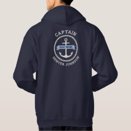Kapitän Ankerseil Grenzschiff Name auf Banner T-S Hoodie