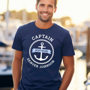 Kapitän Ankerseil Grenzschiff Name auf Banner T-Shirt