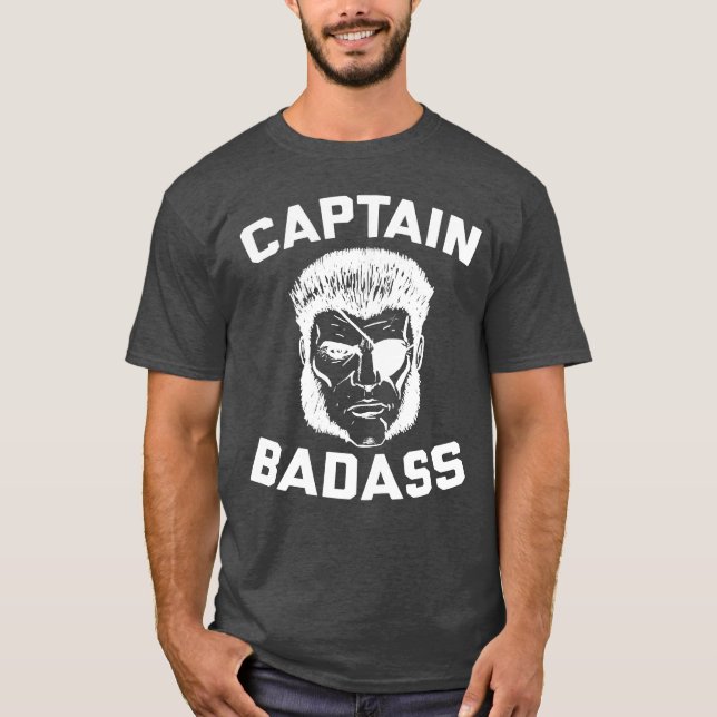 Kapitän Badass Charcoal Heather T-Shirt (Vorderseite)