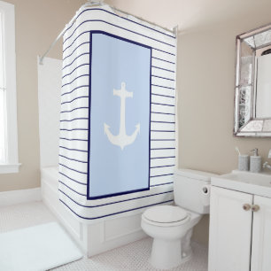 Kapitän Blue Stripes Sea Sailor Duschvorhang