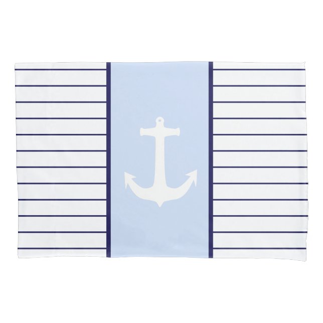 Kapitän Blue Stripes Sea Sailor Kissenbezug (Vorderseite)