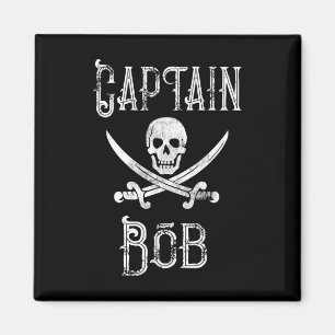 Kapitän Bob - Vintage personalisierte Piratenbootf Magnet