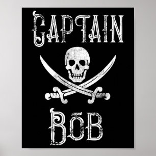 Kapitän Bob - Vintage personalisierte Piratenbootf Poster