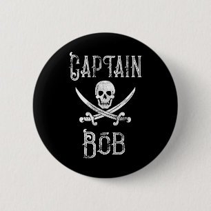 Kapitän Bob - Vintage personalisiertes Piratenboot Button