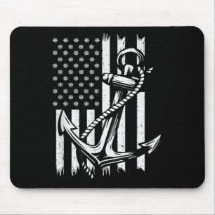 Kapitän Boot Segler Anker Vintage Nautical Segeln Mousepad