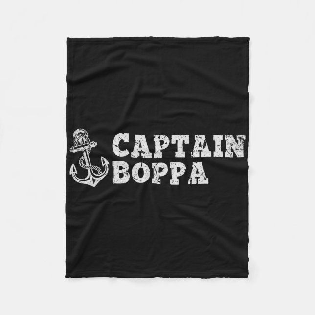 Kapitän Boppa Segelboot Vintage Boot Anker Fleecedecke (Vorderseite)