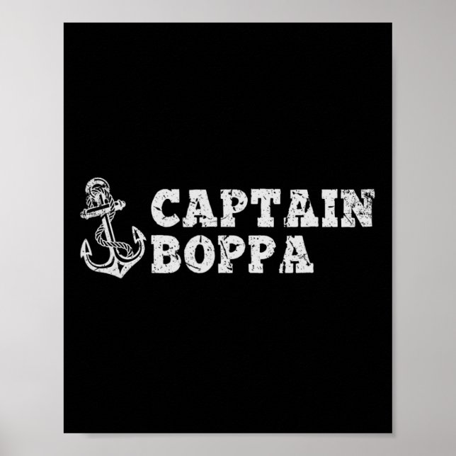 Kapitän Boppa Segelboot Vintage Boot Anker  Poster (Vorne)