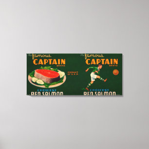 Kapitän Brand Salmon Label Leinwanddruck