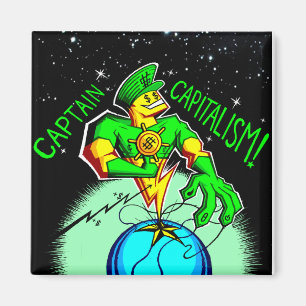 Kapitän Capitalism 2" quadratischer Magnet