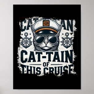 Kapitän Cat-tain Von Kreuzfahrtschiff Meer Urlaub Poster