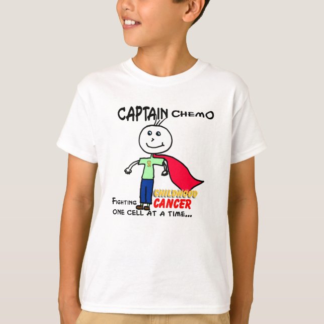 Kapitän Chemo Childhood Cancer Support T-Shirt (Vorderseite)