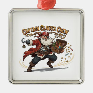 Kapitän Claus Crew Weihnachts-Pirat Ornament Aus Metall