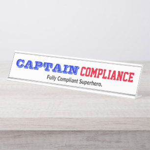 Kapitän Compliance Funny Männchen Compliance Off Schreibtischnamensplakette