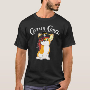 Kapitän Corgi Pirat Hund Corgi T-Shirt