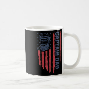 Kapitän Dad Amerikanische Flagge Lustig Pontoon Bo Kaffeetasse
