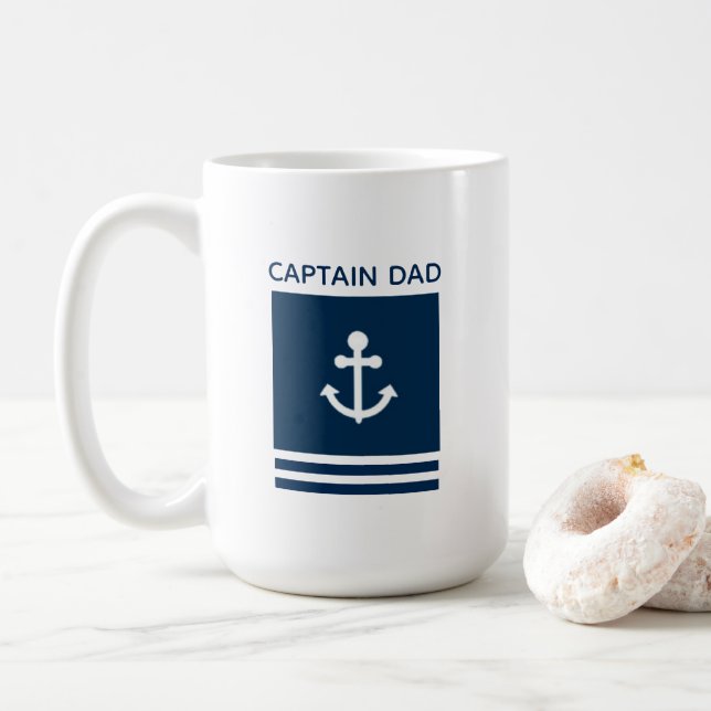 Kapitän Dad Anchor Coffee Mug Kaffeetasse (Mit Donut)