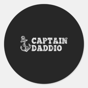 Kapitän Daddio Segeln Bootfahren Vintage Boot Anke Runder Aufkleber