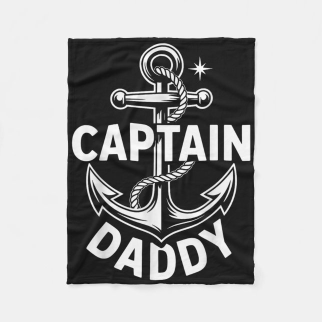 Kapitän Daddy Lustiges Nautik Segeln Vater Geschen Fleecedecke (Vorderseite)