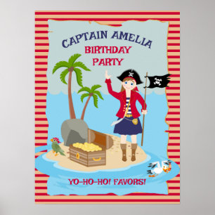 Kapitän der Piratenschiff-Geburtstagsfeier Poster