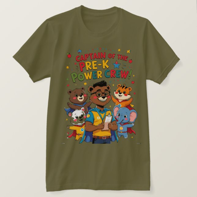Kapitän der Pre-K-Power-Crew T-Shirt (Design vorne)