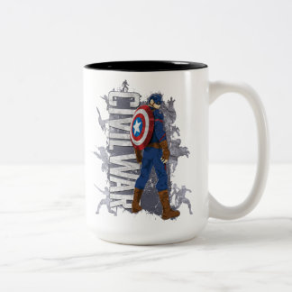 Kapitän der Zivilen Kriegsteams Amerikas Silhouett Zweifarbige Tasse