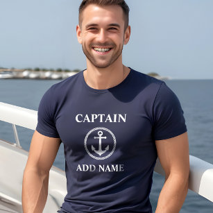 Kapitän des Ankerschiffs Name hinzufügen oder Name T-Shirt