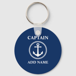 Kapitän des Ankerschiffs Name oder Name des Boote Schlüsselanhänger