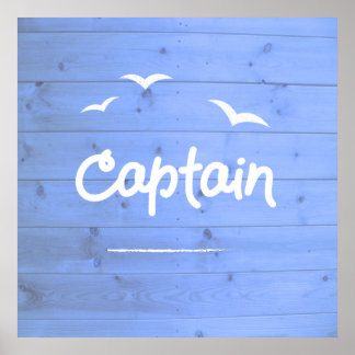 Kapitän des Blue Sailing Beach House Poster