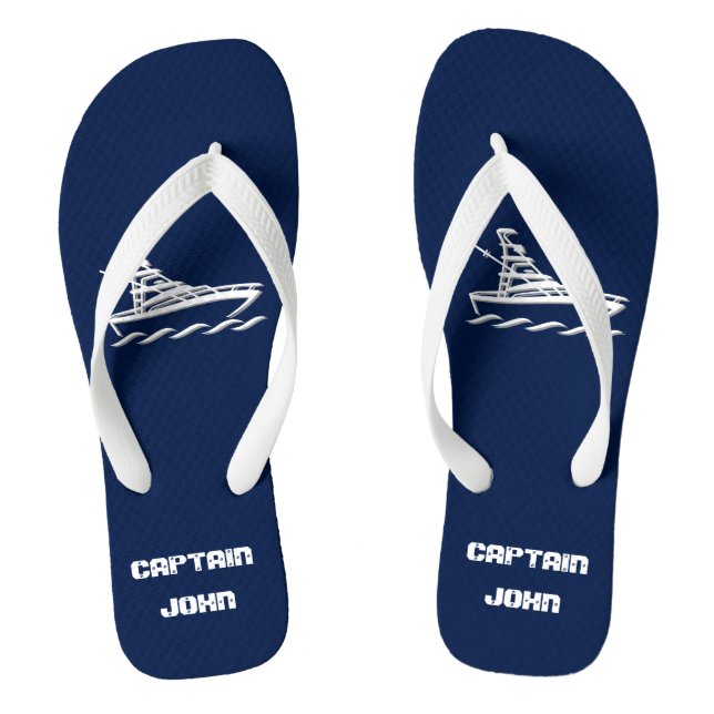 Kapitän des Bootes (anpassbar) Flip Flops (Fußbett)