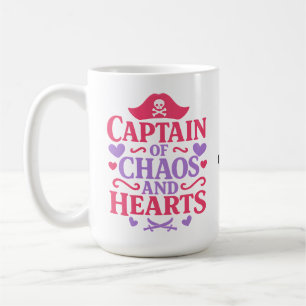 Kapitän des Chaos und Piratengrafik für Herzen Kaffeetasse