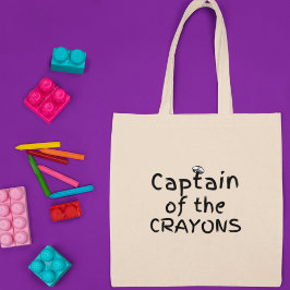 Kapitän des Crayons Funny Teacher Gift Tragetasche