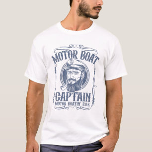 Kapitän des Motorbootes Mens Funny Pontoon Boot Mo T-Shirt