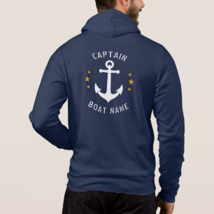 Kapitän des Vintagen Anchors Name Gold Stars Mari Hoodie