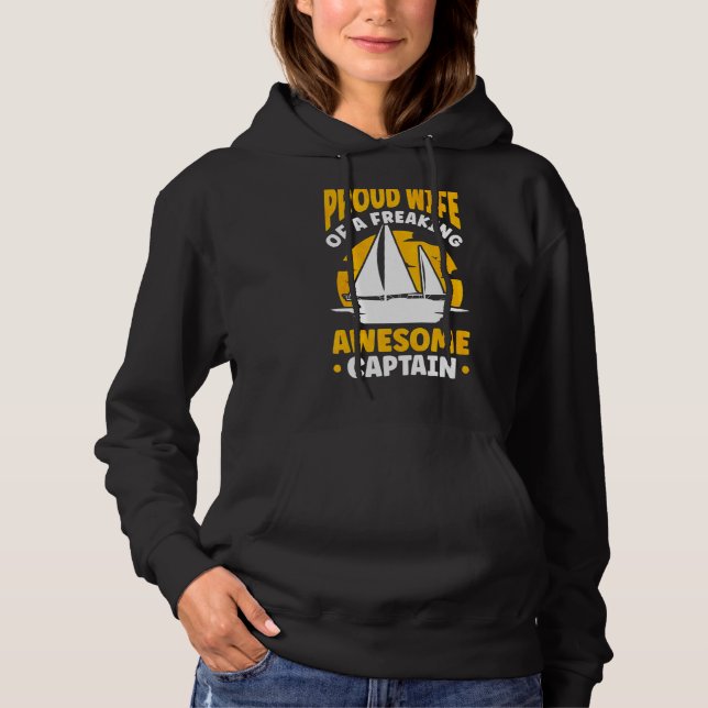 Kapitän Ehefrau Segelboot Kapitän Hoodie (Vorderseite)