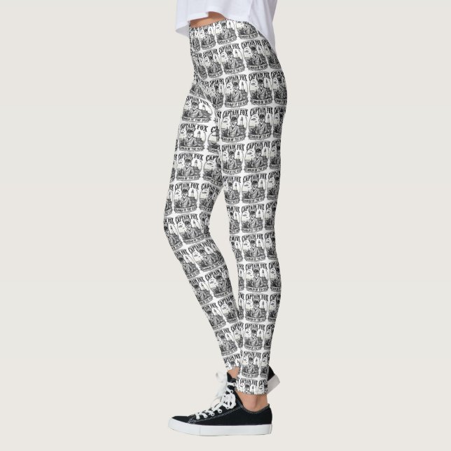 Kapitän-Fuchs-Schutz der Meere, nautisches Design Leggings (Links)