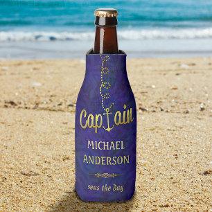 Kapitän Gold des Ankerboots   INDIVIDUELLE NAME Flaschenkühler