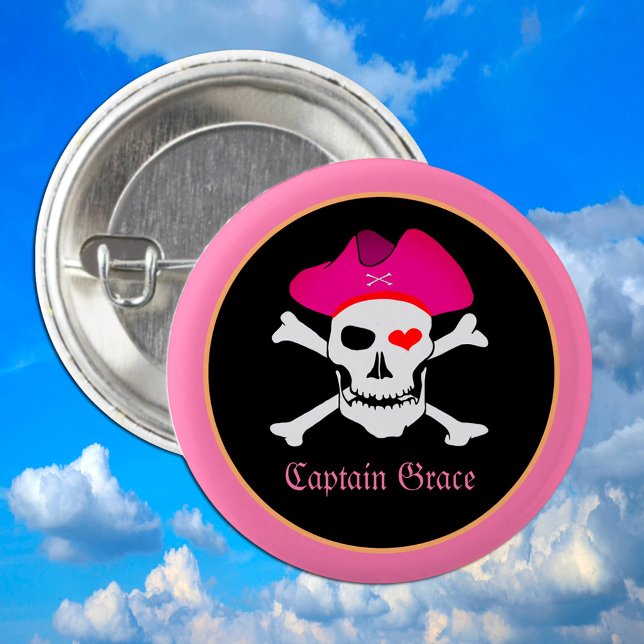 Kapitän "Grace" & Piraten - Schatzinsel /Mädchen Button (Von Creator hochgeladen)