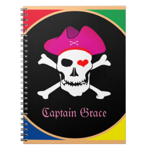 Kapitän "Grace" & Piraten - Schatzinsel /Mädchen Notizblock