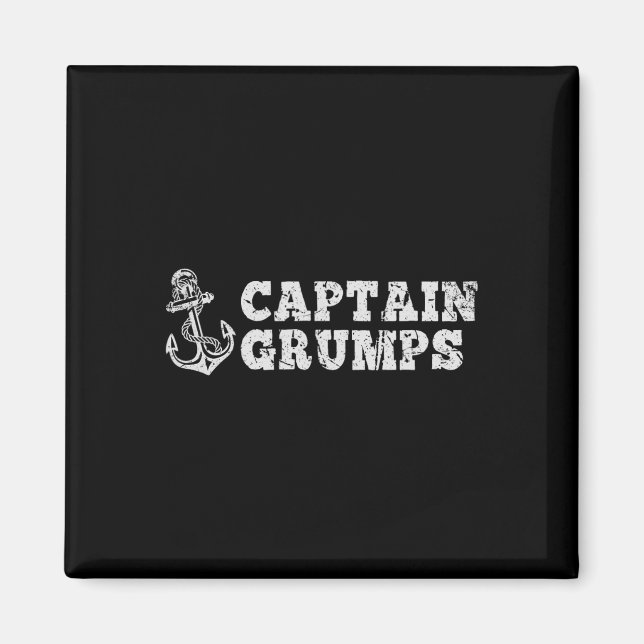 Kapitän Grumps Segelboot Anker Vintages Boot Magnet (Vorne)