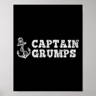 Kapitän Grumps Segelboot Anker Vintages Boot Poster