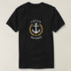 Kapitän Ihr Boot Name Anchor Gold Laurel Black T-Shirt (Design vorne)