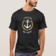 Kapitän Ihr Boot Name Anchor Gold Laurel Black T-Shirt (Vorderseite)