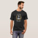 Kapitän Ihr Boot Name Anchor Gold Laurel Black T-Shirt (Vorne ganz)