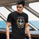 Kapitän Ihr Boot Name Anchor Gold Laurel Black T-Shirt (Von Creator hochgeladen)