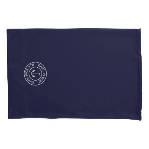 Kapitän Ihr Name Navy Anchor Logo Pillow Case Kissenbezug