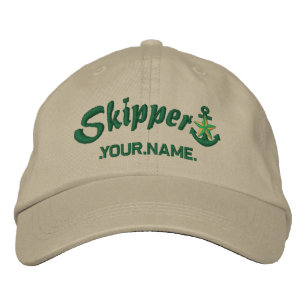 Kapitän Ihr Name Stern Anker Bestickte Baseballkappe