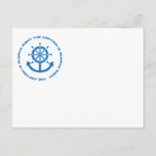 Kapitän ist immer richtig postkarte