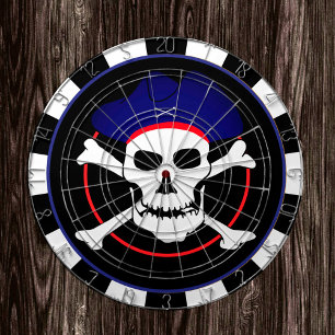 Kapitän Jack Dartboard & Piratenflagge, Totenkopf Dartscheibe